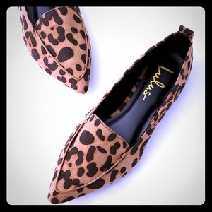 EMMY LEOPARD SUEDE POINTED LOAFERS